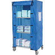 Global Industrial Galvanized Steel Linen Cart with Nylon Cover, 4 Shelves, 36"L x 24"W x 69"H