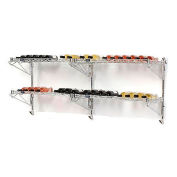 Wine Bottle Rack, Double Wide 4 Shelf Wall Mount 36 Bottle 72"W x 14"D x 34"H