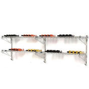 Nexel Wine Bottle Rack, Double Wide 4 Shelf Wall Mount 52 Bottle 96"W x 14"D x 34"H