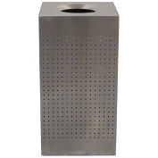 Witt Industries CL25-SS 25 Gal. Steel Decorative Square Waste Receptacle, Stainless Steel