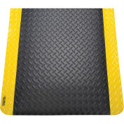 36" x 60" Diamond Plate Ergonomic Mat, 15/16" Thick, Black/Yellow Border