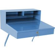 Steel Wall Mounted Sloped Receiving Desk, 24"W x 22"D, Blue