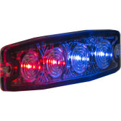 Buyers 8892245, 4.4" Red/Blue Surface Mount Ultra-Thin Strobe Light With 4 LED