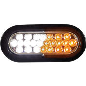 Buyers SL66AC, 6" Amber/Clear Oval Recessed Strobe Warning Light With 24 LED, SL66AC