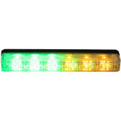 Buyers 8892810, 5.19" Amber/Green Low Profile Strobe for Narrow Grill Spacing With 6 LED