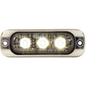 Buyers 8892301, 3.375" Clear Thin Mount Horizontal Strobe Lights With 3 LED