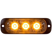 Buyers 8892300, 3.375" Amber Thin Mount Horizontal Strobe Lights With 3 LED