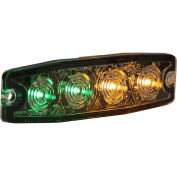 Buyers 8892250, 4.4" Amber/Green Surface Mount Ultra-Thin Strobe Light, 4 LED