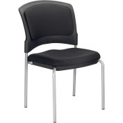 Global Industrial Stacking Chair, Fabric, Black, Armless, Mid Back