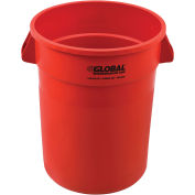 32 Gallon Garbage Can, Red