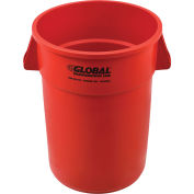 Global Industrial 44 Gallon Garbage Can, Red