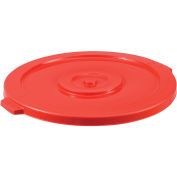 Global Industrial 44 Gallon Garbage Can Lid, Red