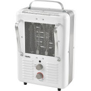 1500W Portable Electric Milkhouse Heater, Steel, 120V, White