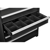 Global Industrial Dividers for 6"H Drawer of Modular Drawer Cabinet 36"Wx24"D, Black