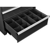 Global Industrial Dividers for 10"H Drawer of Modular Drawer Cabinet 36"Wx24"D, Black