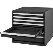 Modular 7 Drawer Cabinet with Lock, w/o Dividers, 30x27x29-1/2, Black