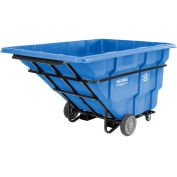 Global Industrial Extra HD Plastic Forkliftable Recycling Tilt Truck, 2750 Lbs. Cap, Blue