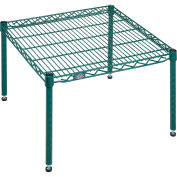 Nexel Poly-Green Wire Dunnage Rack, 24"W x 24"D x 14"H