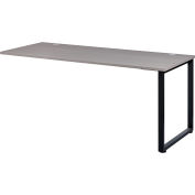 Open Plan Return Desk, Gray Top with Black Legs, 48"W x 24"D x 29"H