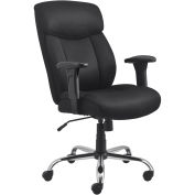 Fabric Mesh Big and Tall Chair, Black, Adjustable Arms, High Back