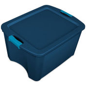 Sterilite 18 Gallon Latch & Carry Tote, True Blue/Blue Aquarium, 23-5/8" x 18-5/8" x 13-5/8" - Pkg Qty 6