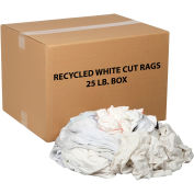 25 Lb. Box Recycled Cut Rags, White