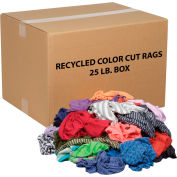 Global Industrial 25 Lb. Box Recycled Cut Rags, Mixed Colors