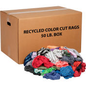 50 Lb. Box Recycled Cut Rags, Mixed Colors