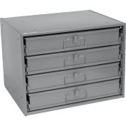 Durham Steel Compartment Box Rack with 4 of 24-Compartment Boxes, 20 x 15-3/4 x 15