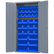 Durham Storage Bin Cabinet 3602-BLP-36-5295 - 36 Blue Hook-On Bins 36"W x 18"D x 72"H