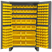 Durham Storage Bin Cabinet JC-171-95 - 171 Yellow Hook-On Bins 48"W x 24"D x 78"H