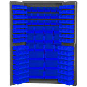 Durham Storage Bin Cabinet 3501-BDLP-132-5295 - 132 Blue Hook-On Bins 36"W x 24"D x 72"H