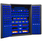 Durham Storage Bin Cabinet 3502-186-5295 - 186 Blue Hook-On Bins 48"W x 24"D x 72"H