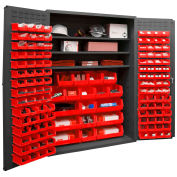 Durham Storage Bin Cabinet 3502-138-3S-1795 - 138 Red Hook-On Bins 3 Adj. Shelves 48"Wx24"Dx72"H