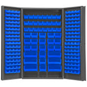 Durham Storage Bin Cabinet SJC-BDLP-192-5295 - 192 Blue Hook-On Bins 48"W x 24"D x 84"H