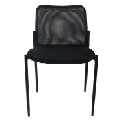 Mesh Back Guest Chair, Armless, Mid Back, Black