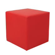 Cube Reception Ottoman, Red, 18"W x 18"H