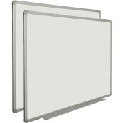 Global Industrial Porcelain Dry Erase Whiteboard - 48 x 36 - Aluminum - Pack of 2