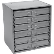 Durham Steel Compartment Box Rack with 6 of 12-Compartment Boxes, 15-1/4 x 11-3/4 x 16-3/8