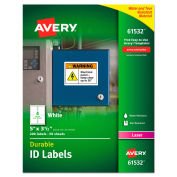 Avery Permanent ID Labels with TrueBlock Technology, Laser, 3-1/2" x 5", 200/Pack