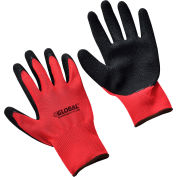 Crinkle Latex Coated Gloves, Red/Black, Large - Pkg Qty 12