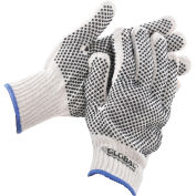 PVC Dot Knit Gloves, Double-Sided, Black, X-Large, 1-Dozen