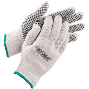 PVC Dot Knit Gloves, Single-Sided, Black, Medium, 1-Dozen