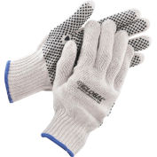 PVC Dot Knit Gloves, Single-Sided, Black, X-Large, 1-Dozen