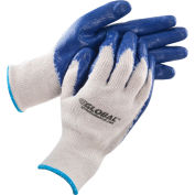 Latex Coated String Knit Work Gloves, Natural/Blue, X-Large, 1-Dozen