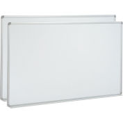 Global Industrial Porcelain Dry Erase Whiteboard, 72 x 48, Aluminum, Pack of 2