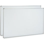 Global Industrial Porcelain Dry Erase Whiteboard - 96 x 40 - Aluminum - Pack of 2