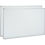 96"W x 48"H Magnetic Whiteboard, Steel Surface with Aluminum Frame, 2/Pk