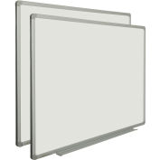 48"W x 36"H Magnetic Whiteboard, Steel Surface with Aluminum Frame, 2/Pk