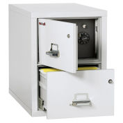 Fireking Fireproof 2 Drawer Vertical Safe-In-File, Legal, White, 20-13/16"Wx31-9/16"Dx27-3/4"H